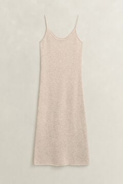Strappy Knit Alpaca Wool Blend Dress — LIGHT BEIGE MELANGE 1