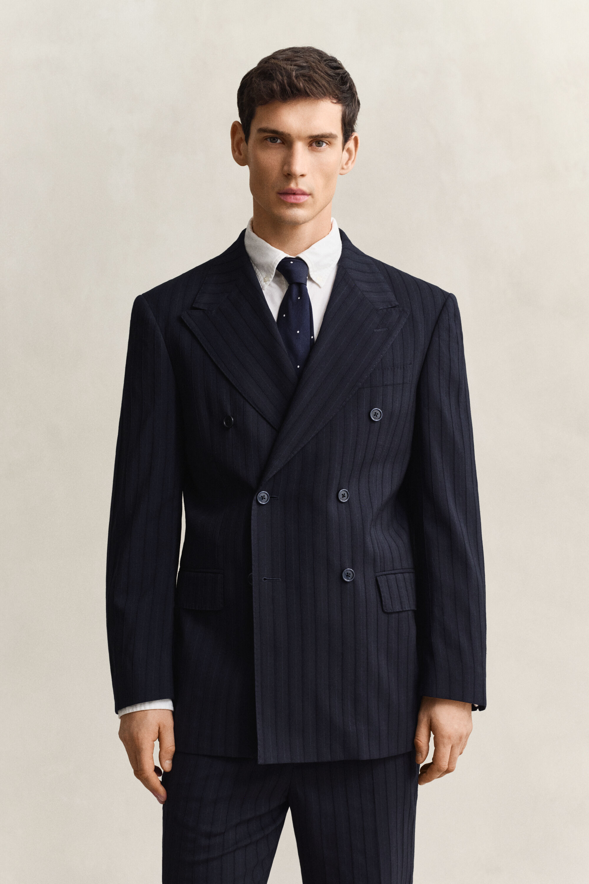 Tonal Pinstripe Suit Jacket