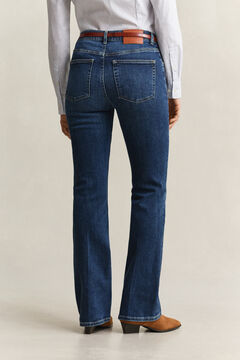 Slim Flared Stretch Jeans — DARK BLUE WORN IN 2