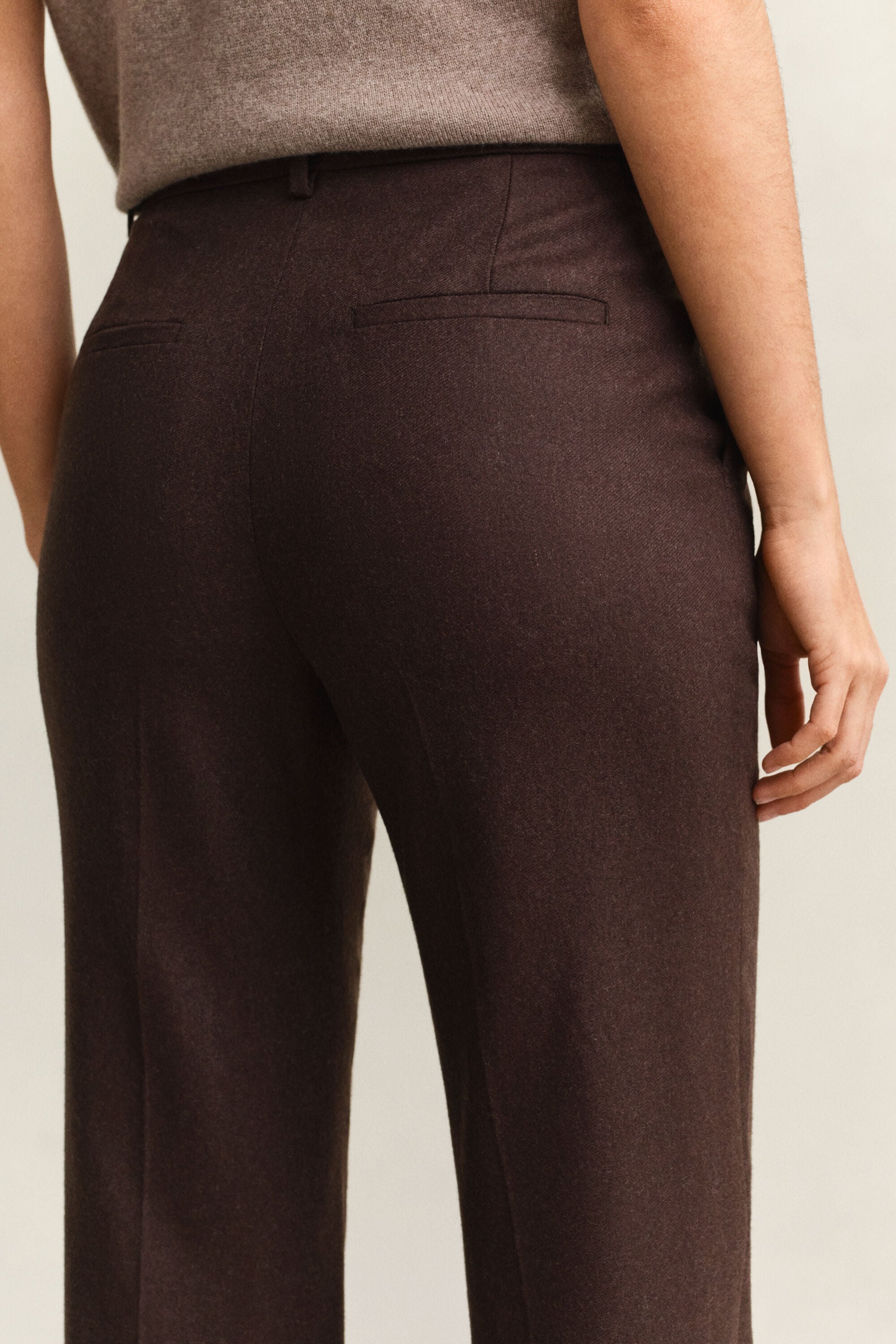 Slim Flared Flannel Pants