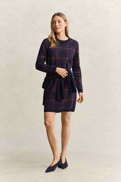 Knitted Check Dress — EVENING BLUE 6