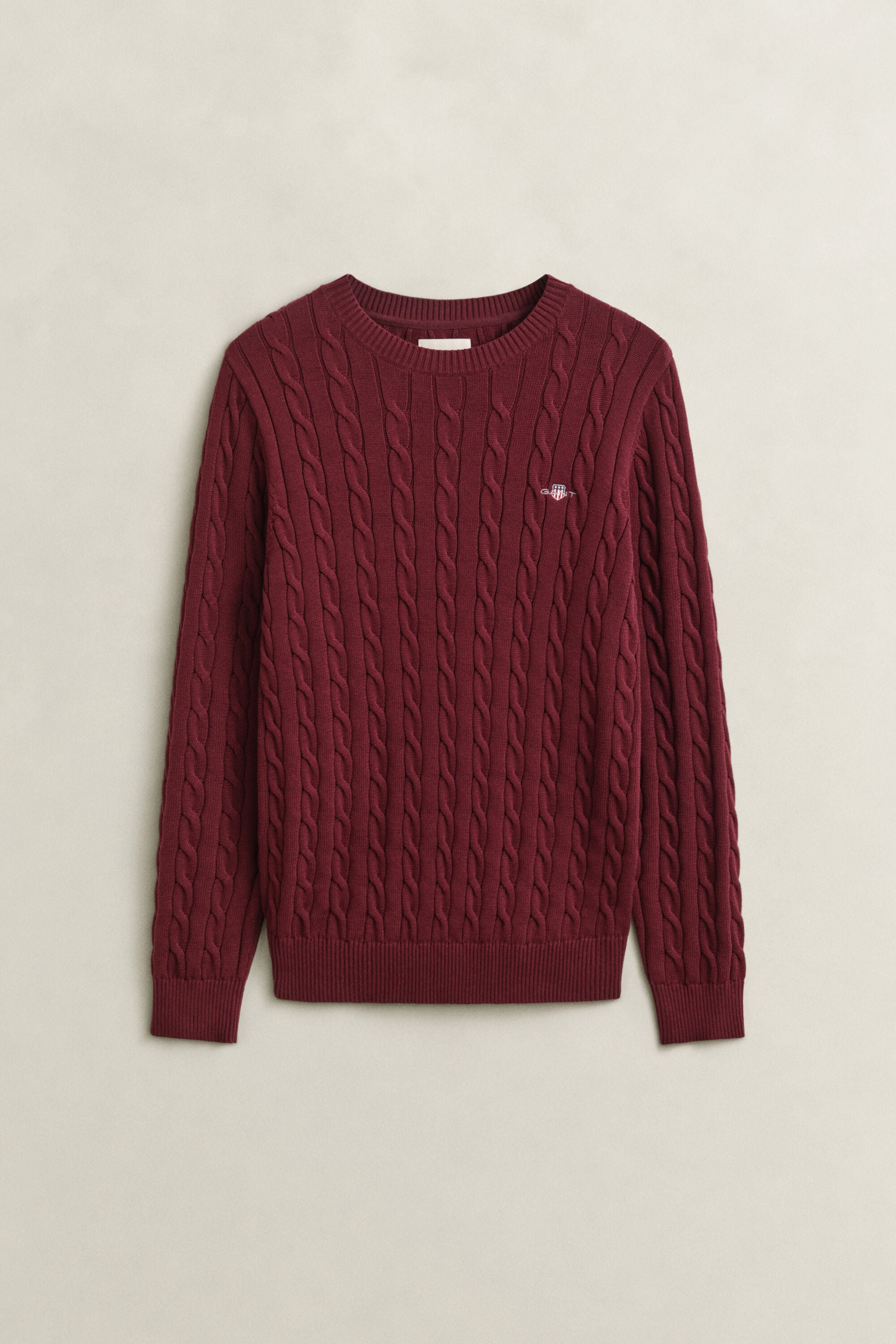 Cotton Cable Knit Crew Neck Sweater