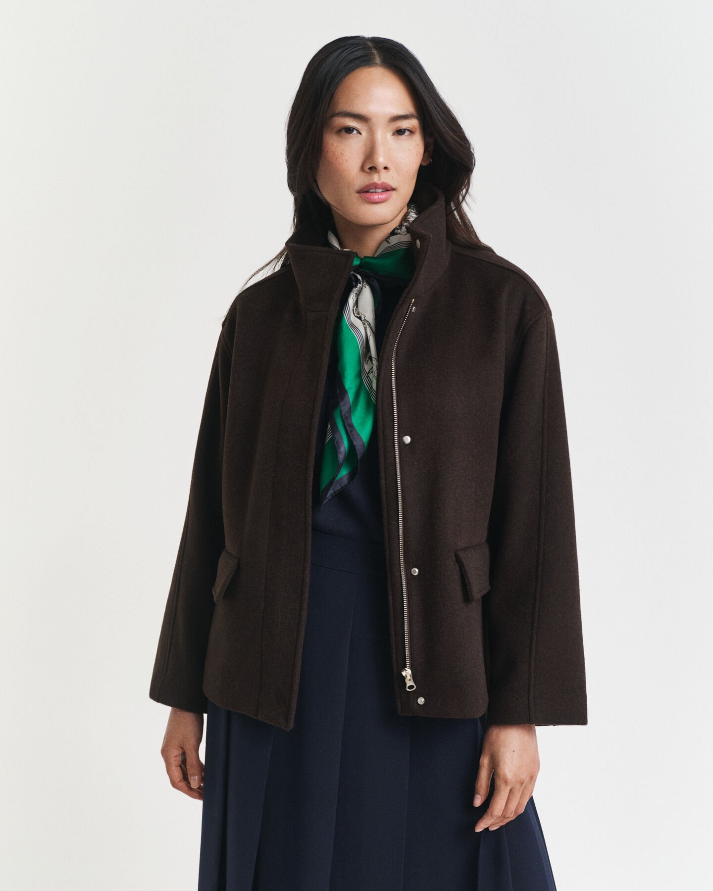 Short Wool Zip Jacket