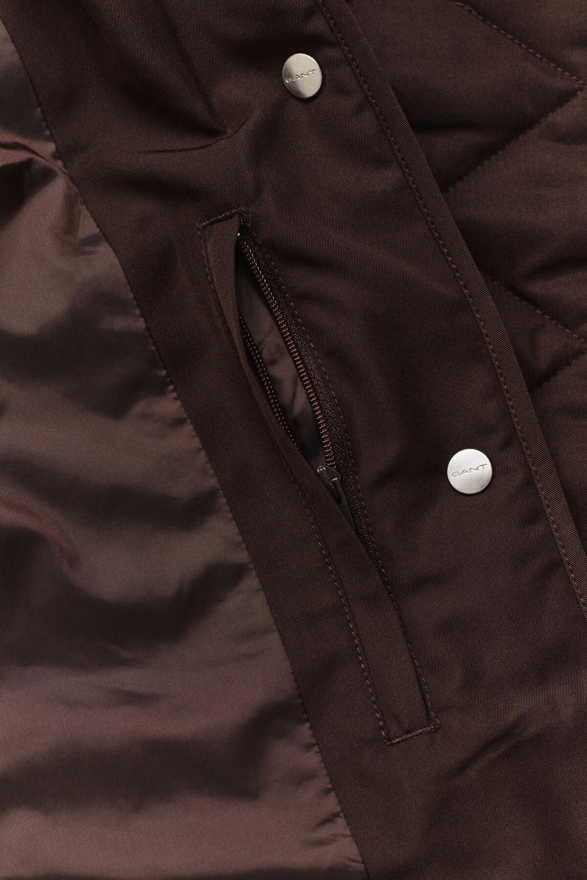Fitted Quilted Coat — DEEP BROWN