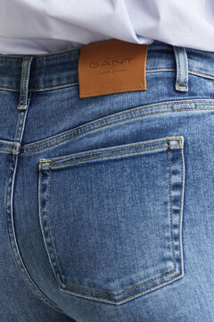 Cropped Stretch Jeans — MID BLUE BROKEN IN 6