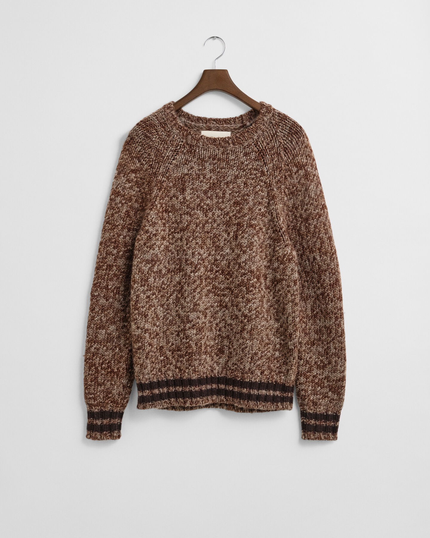 Mélange Wool Crew Neck Sweater