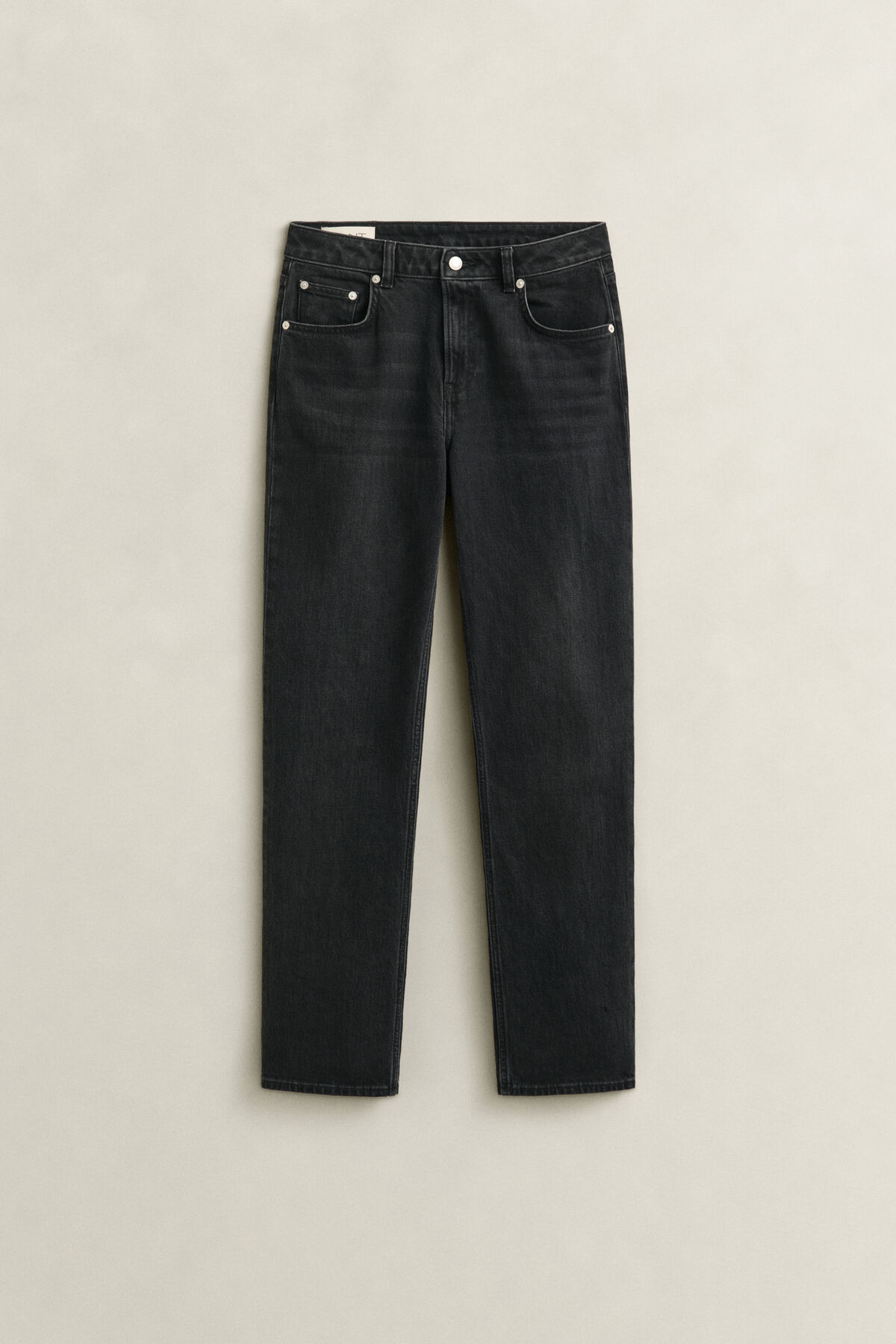 Straight Leg Stretch Jeans — BLACK WORN IN
