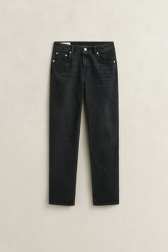 Straight Leg Stretch Jeans — BLACK WORN IN 1