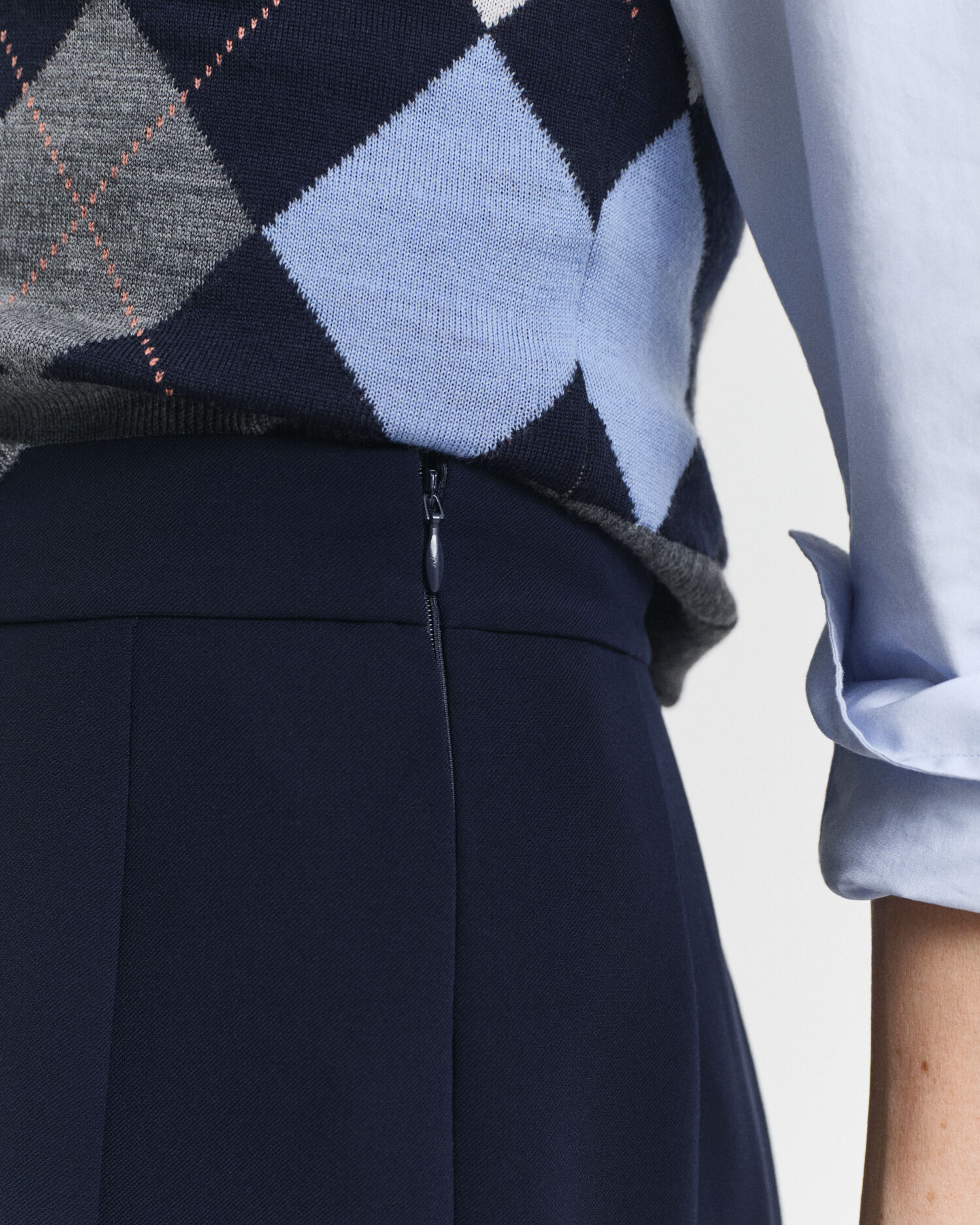 Wide Pleated Midi Skirt