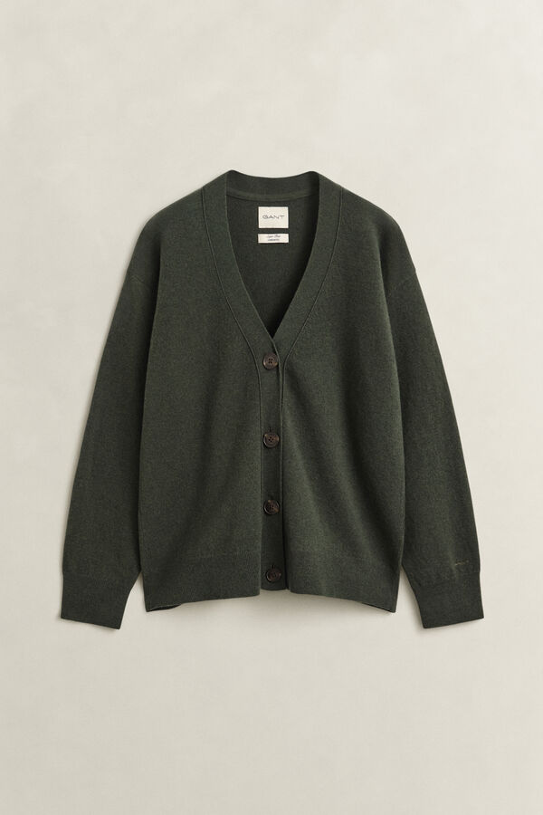Superfine Lambswool Cardigan — MOSSY GREEN