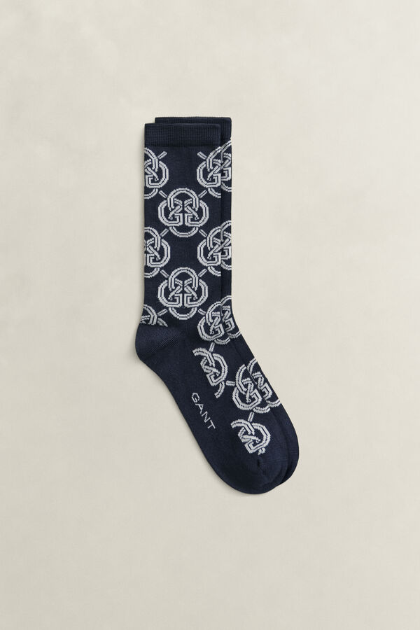 Monogram Socks — EVENING BLUE