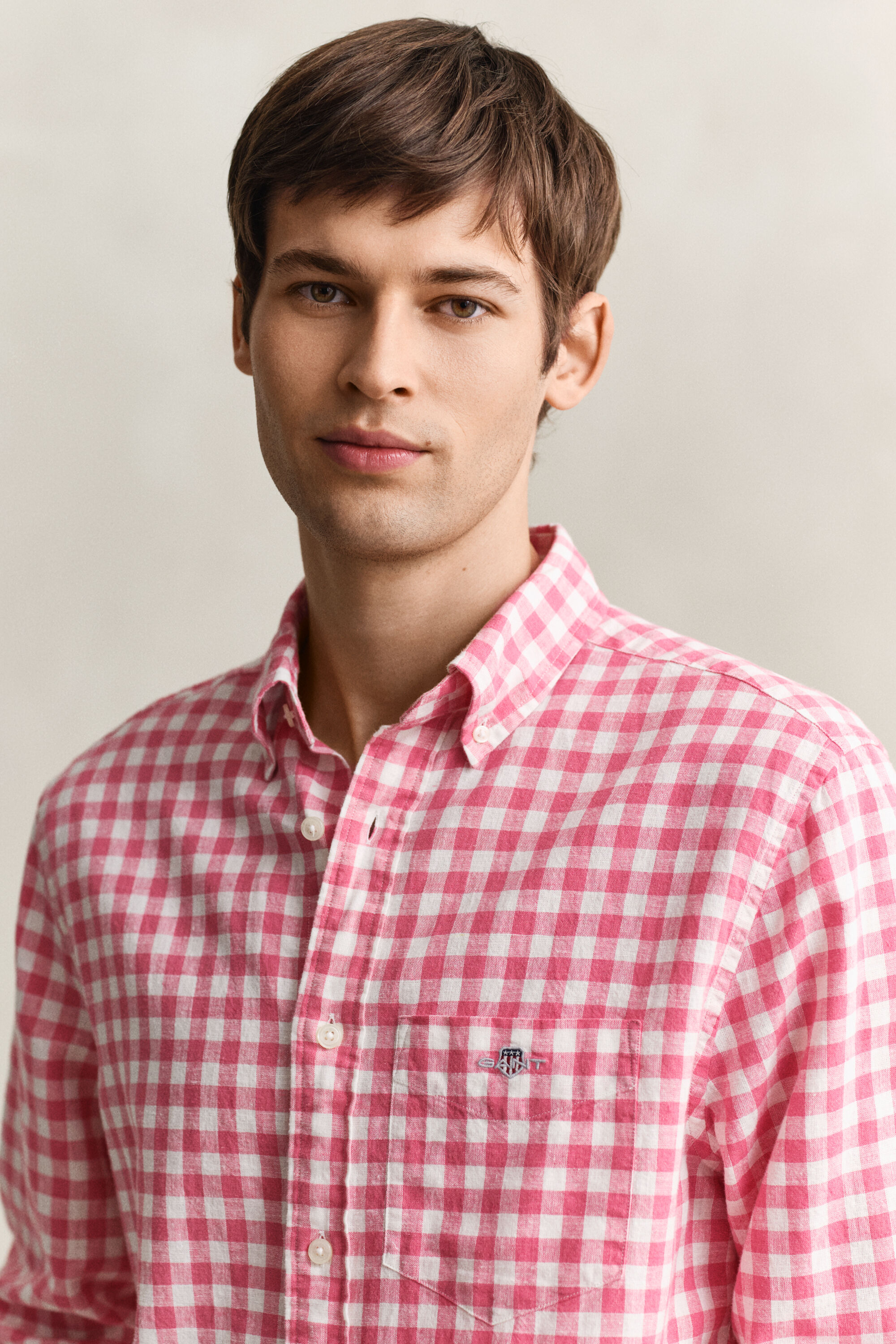 Gingham Linen Blend Shirt