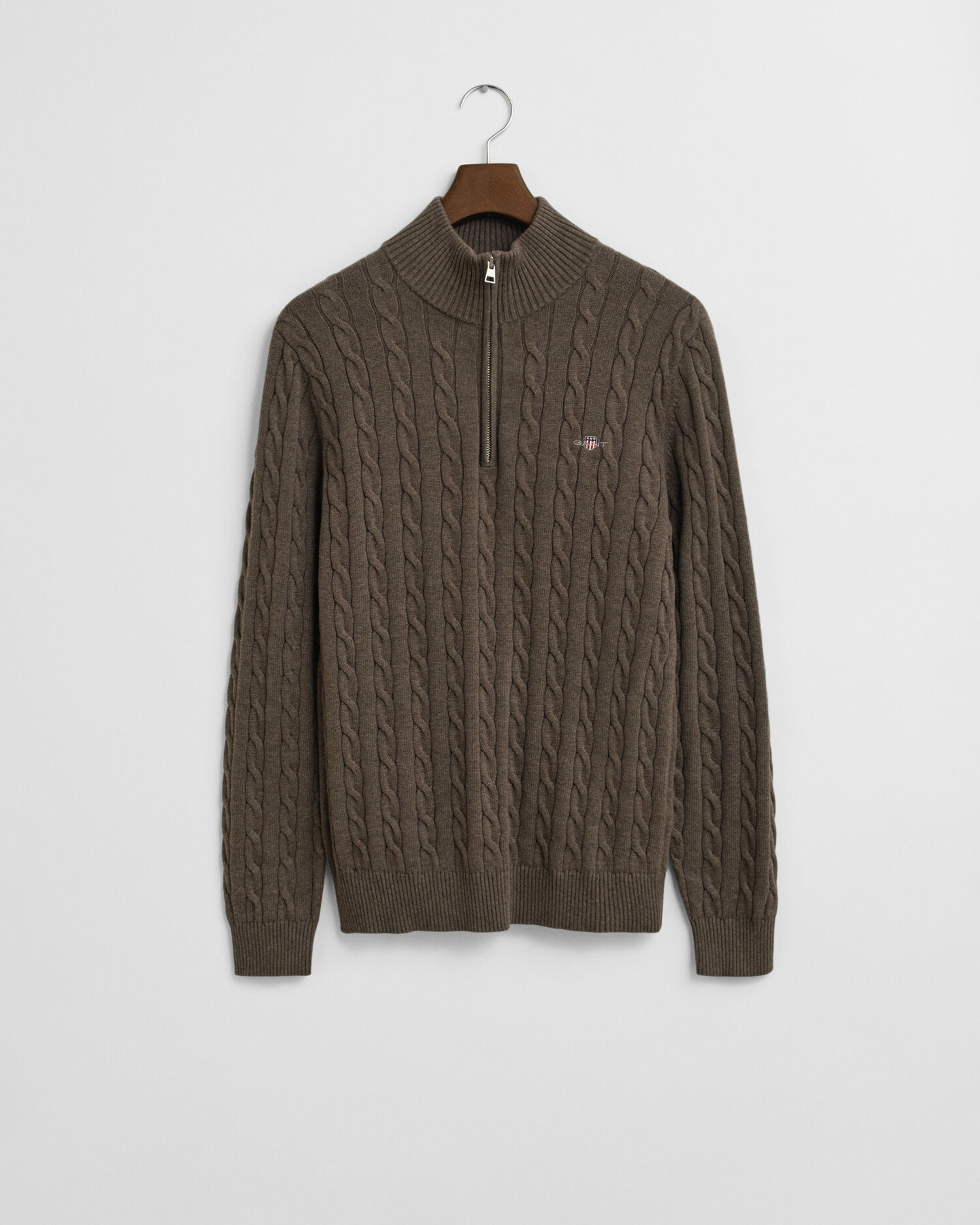BoTT・HALF-ZIP DS KNIT Truffle Australian Lambswool Half Zip Knit - Knitwear | Country Road