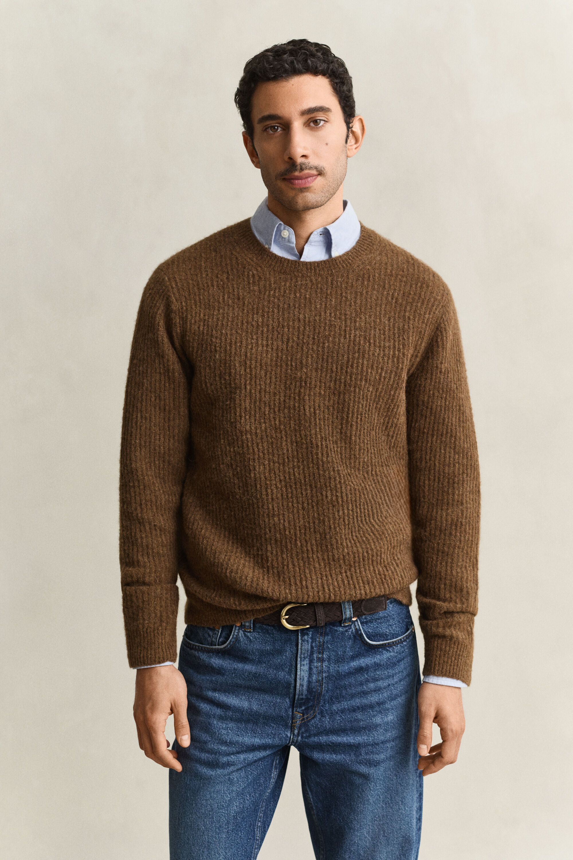 Alpaca Wool Blend Crew Neck Sweater