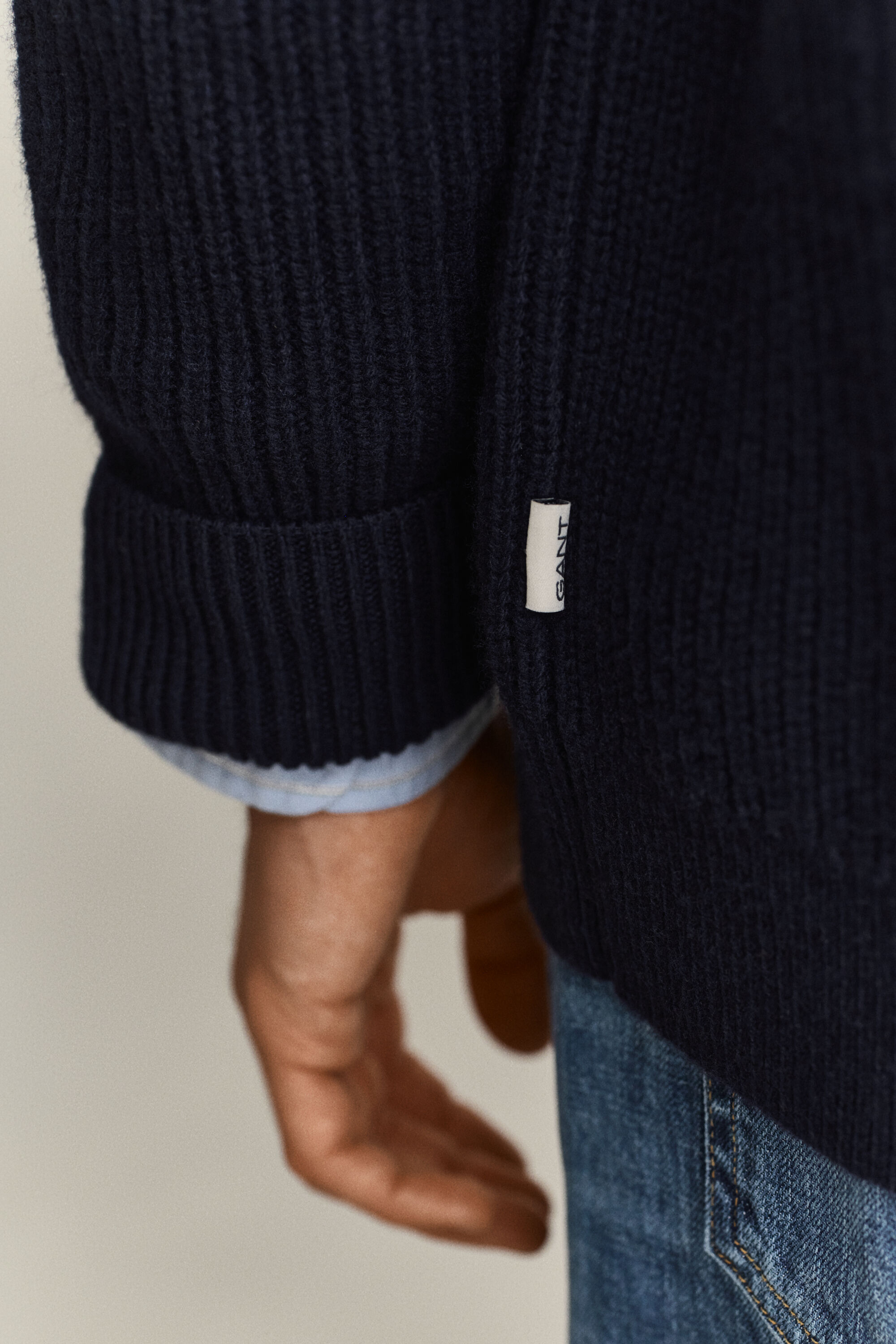 Ribbed Wool Blend Cardigan
