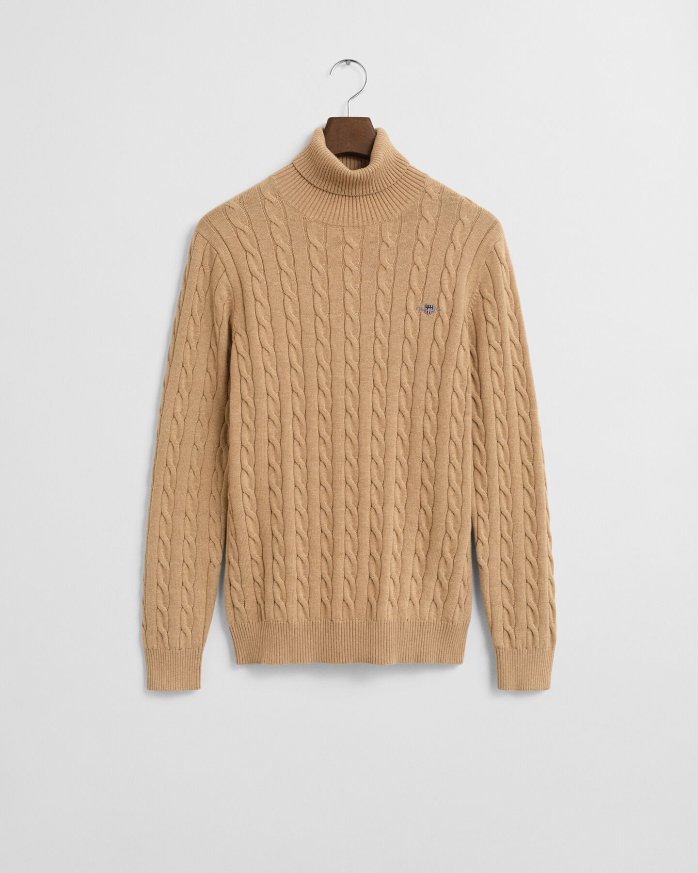 Cotton Cable Knit Turtleneck Sweater