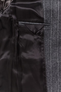 Pinstriped Hourglass Blazer — CHARCOAL MELANGE 3