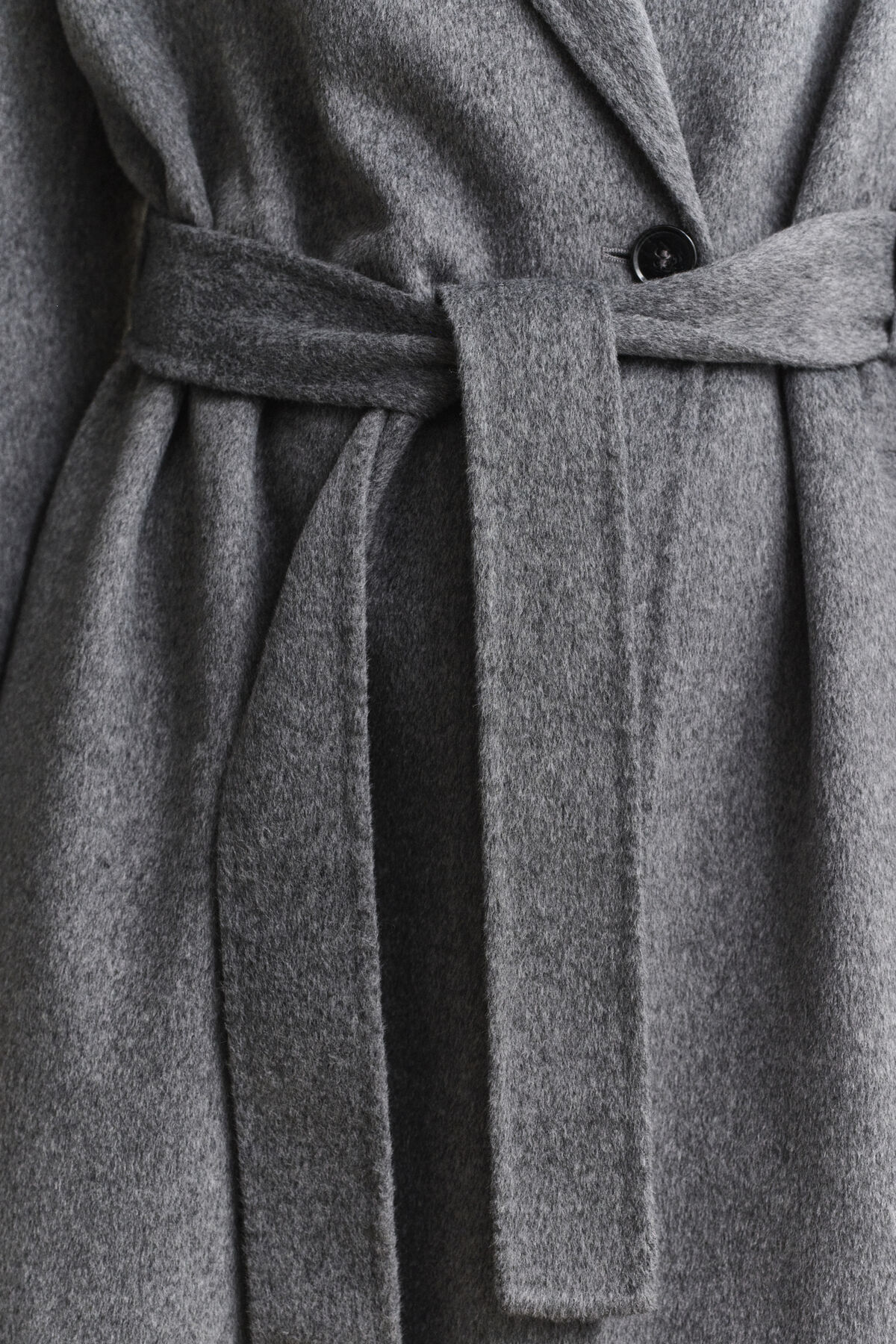 Handstitched Belted Coat — CHARCOAL MELANGE