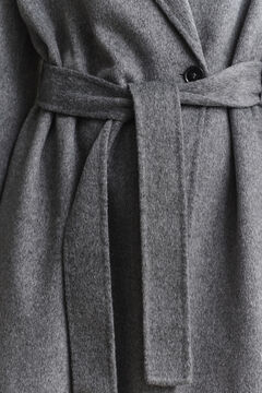Handstitched Belted Coat — CHARCOAL MELANGE 5