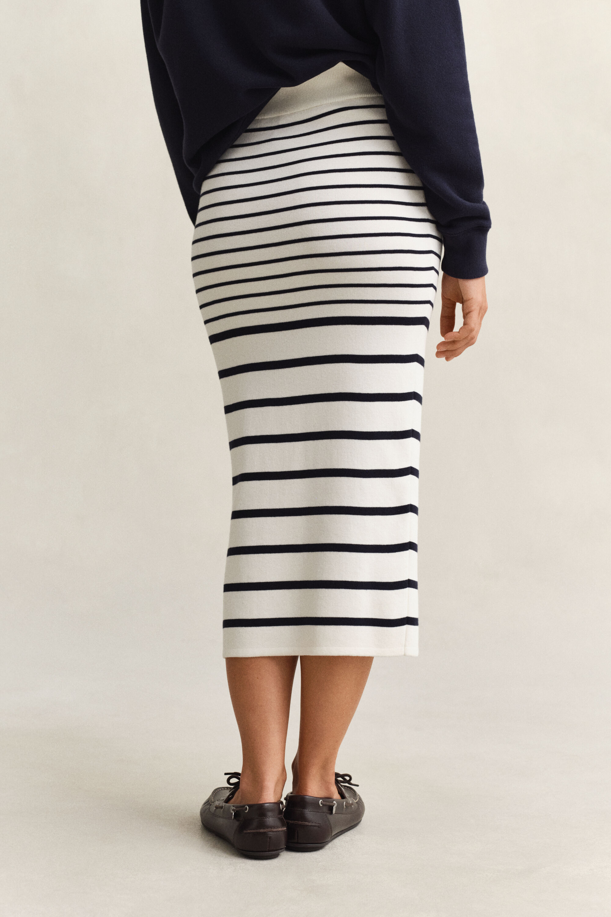 Striped Knitted Pencil Skirt