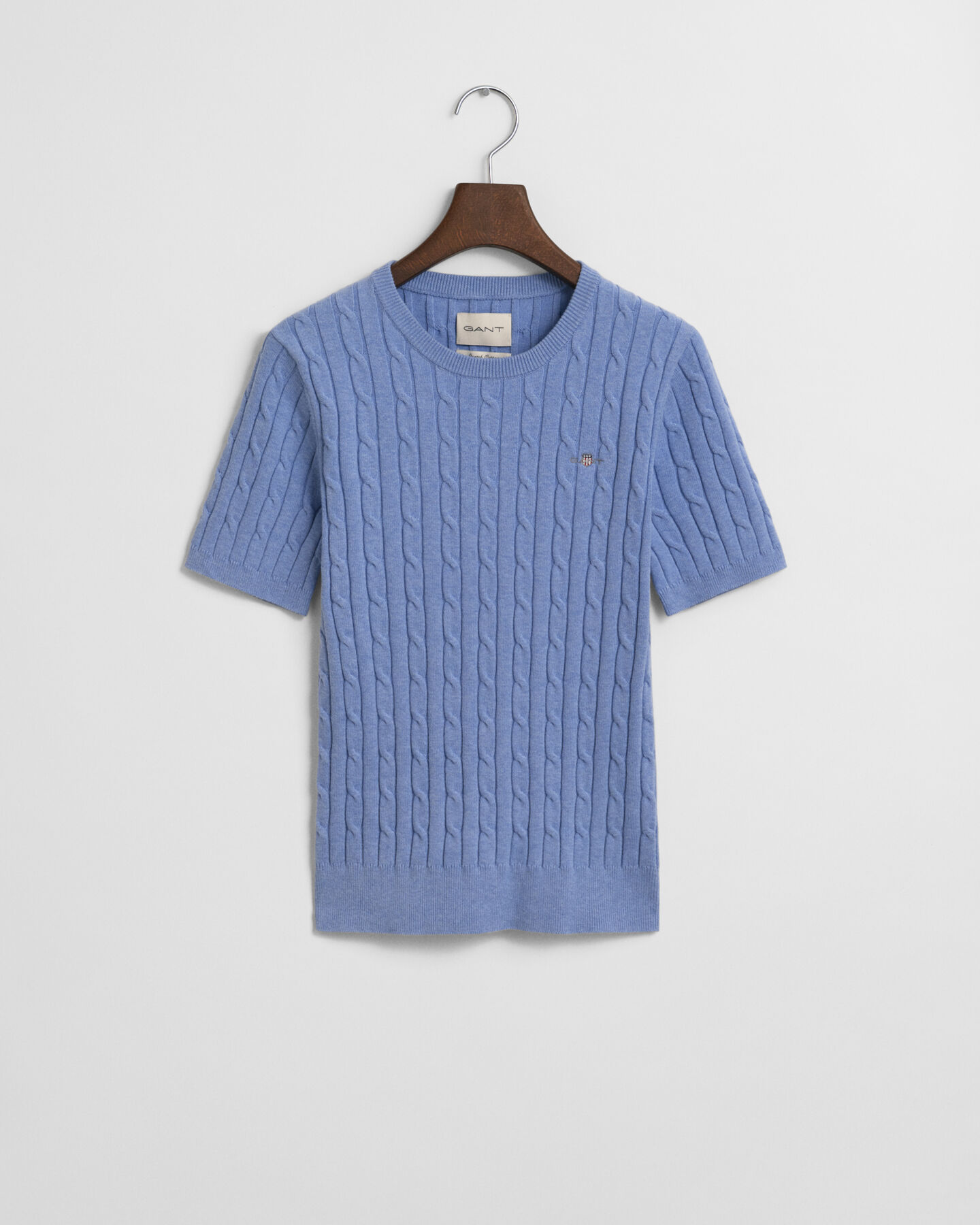 Stretch Cotton Cable Knit Sweater