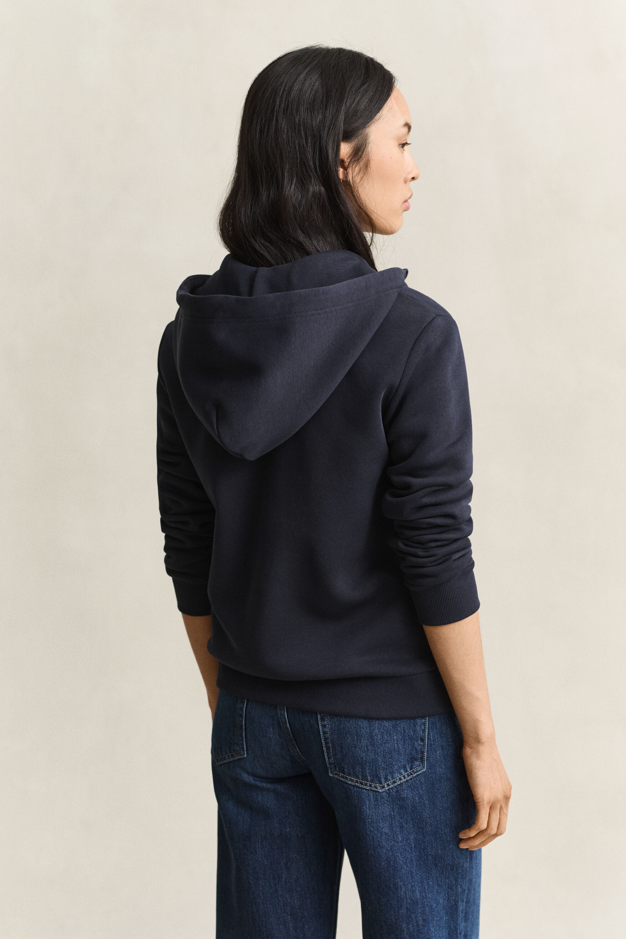 Tonal Shield Zip Hoodie — EVENING BLUE