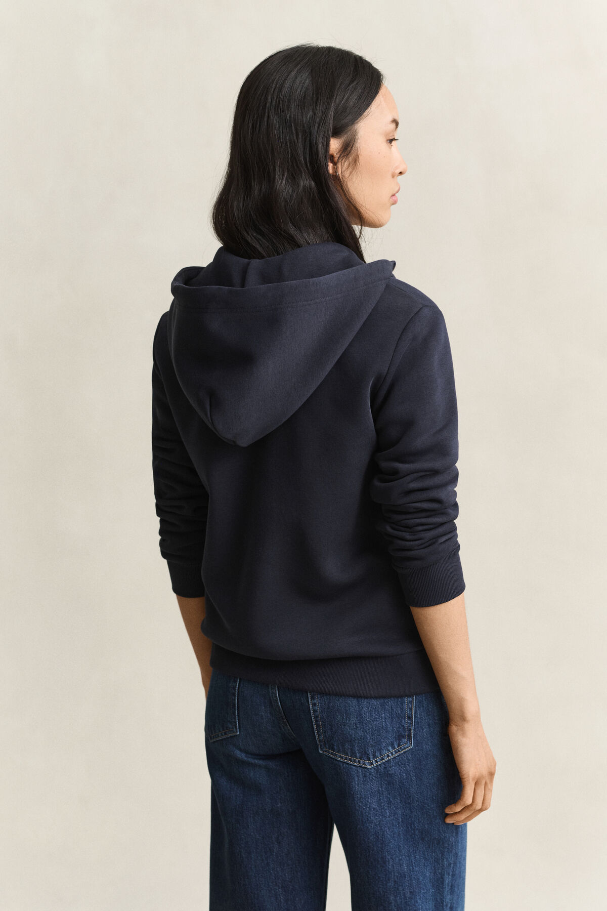 Tonal Shield Zip Hoodie — EVENING BLUE