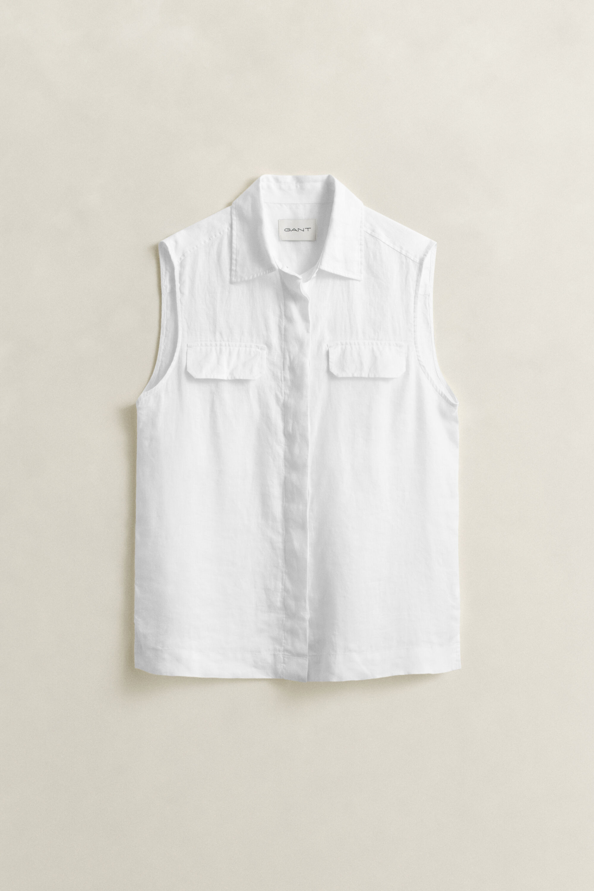Sleeveless Linen Shirt