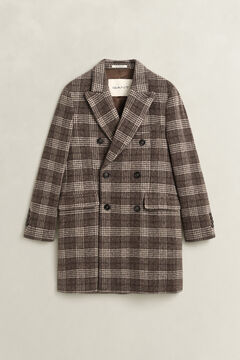 Double Breasted Wool Coat — SHADOW BROWN 1