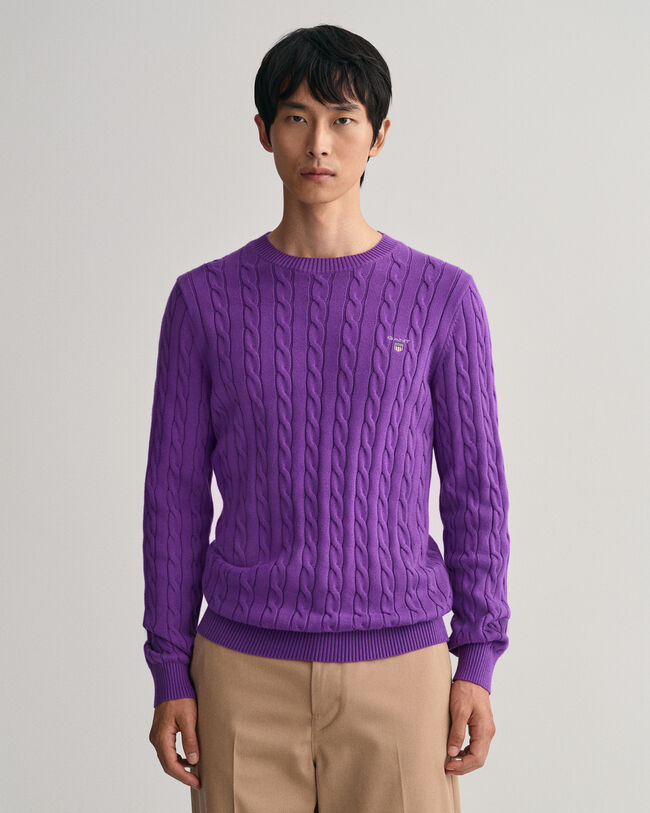 Cable Knit Neck Sweater - GANT