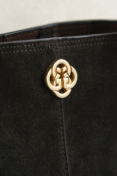 Suede Tote Bag — DEEP BROWN 4