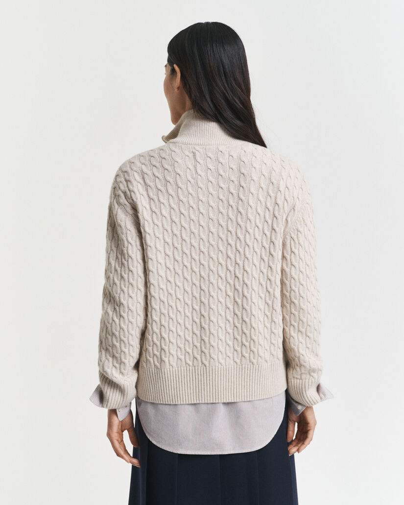 Cable Knit Zip Cardigan