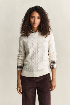 Lambswool Cable Knit Sweater — CREAM 4