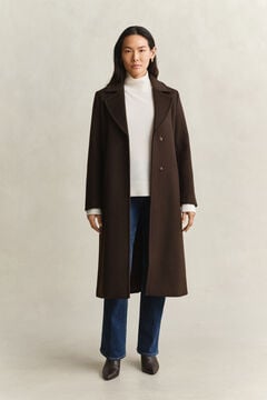 Belted Wool Blend Coat — DEEP BROWN 7
