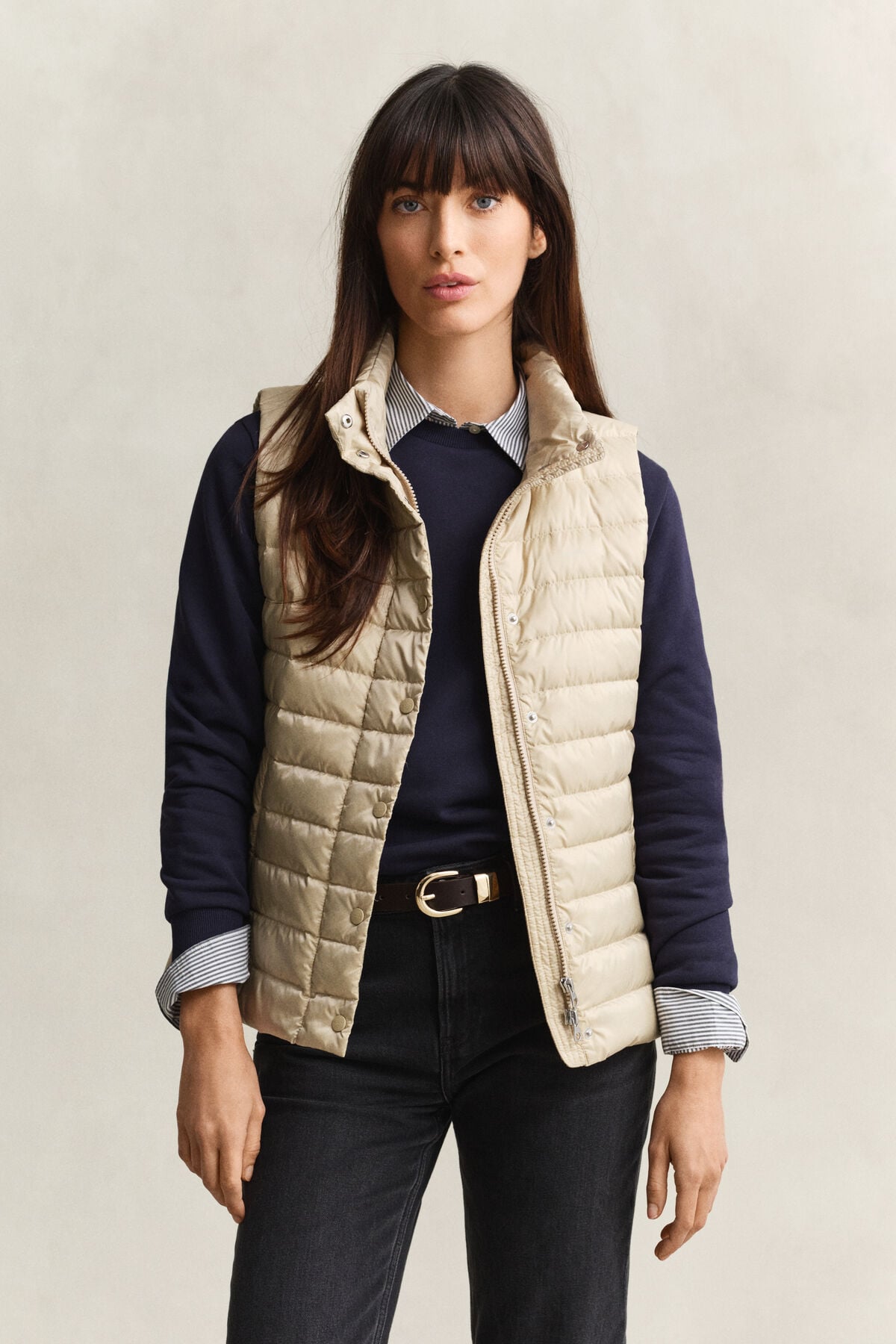Light Down Vest — OAT BEIGE