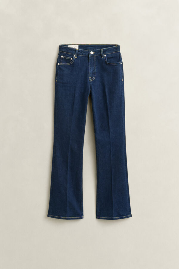 Slim Flared Stretch Jeans — DARK BLUE
