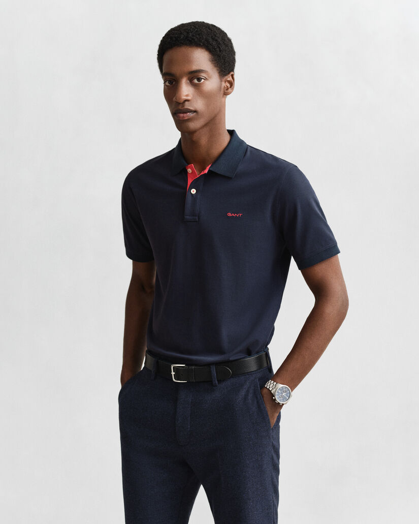 Contrast Piqué Polo Shirt