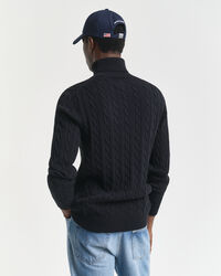 Cotton Cable Knit Turtleneck Sweater