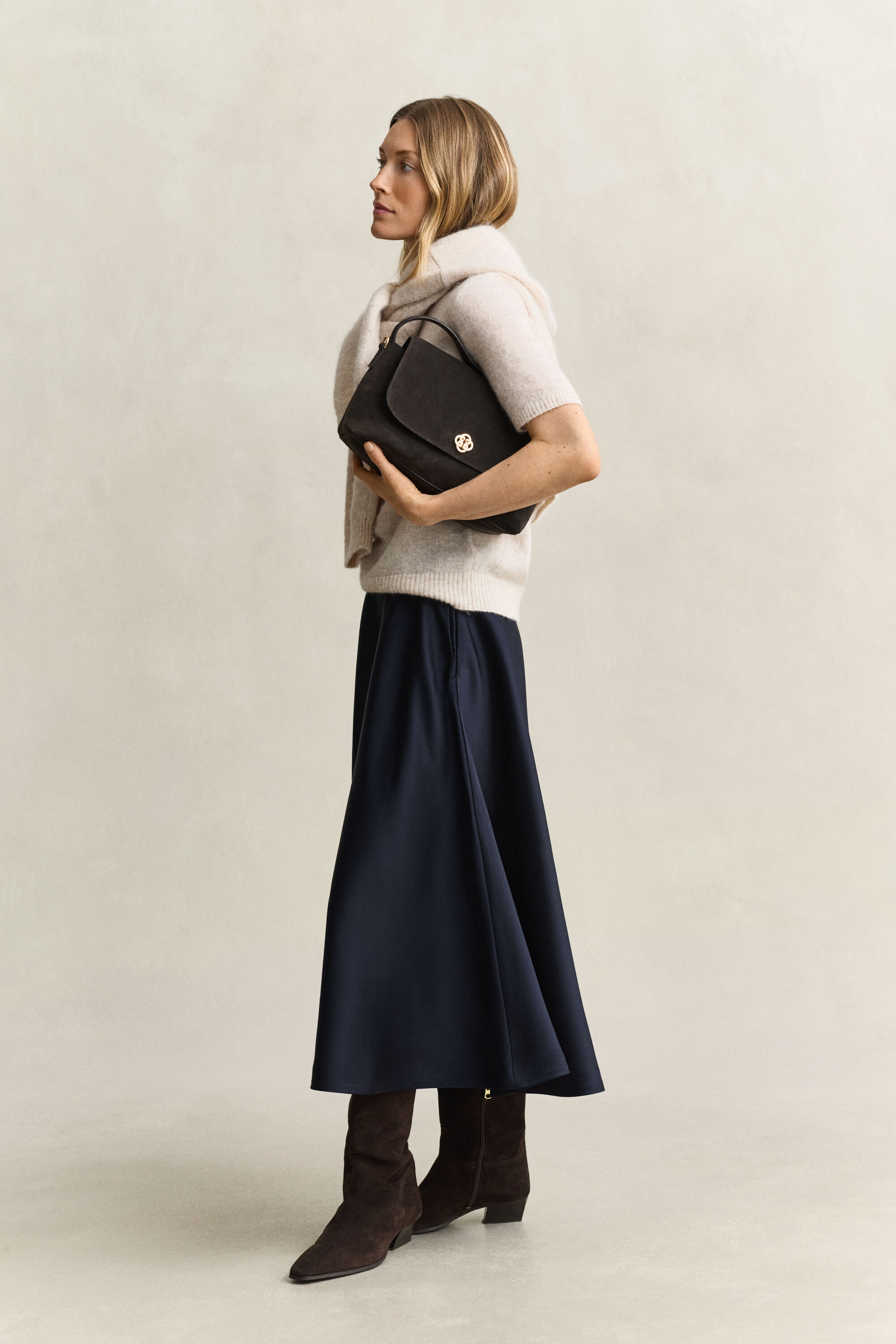 Volume Satin Skirt