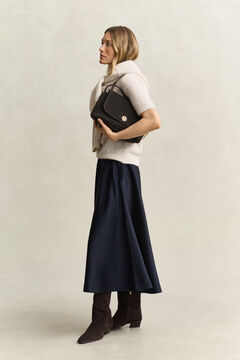 Volume Satin Skirt — EVENING BLUE 5