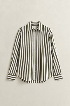 Relaxed Striped Poplin Shirt — COUNTRY GREEN 1