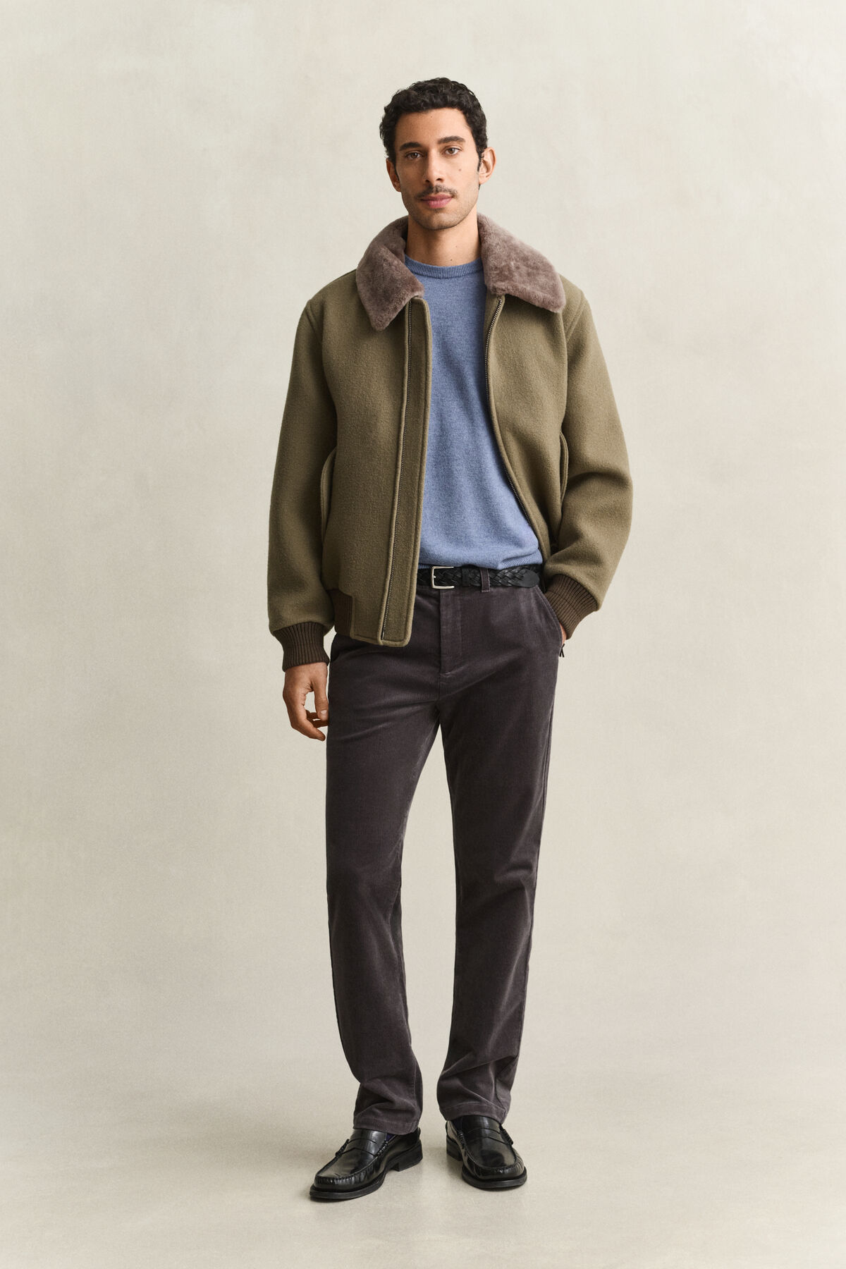 Lambswool Crew Neck Sweater — BLUE HORIZON