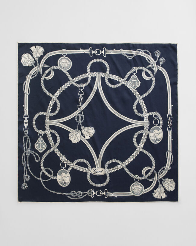 Sailing Print Silk Scarf