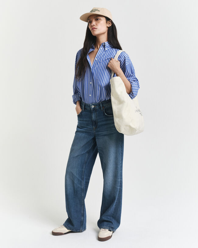 Oversized Striped Poplin Shirt