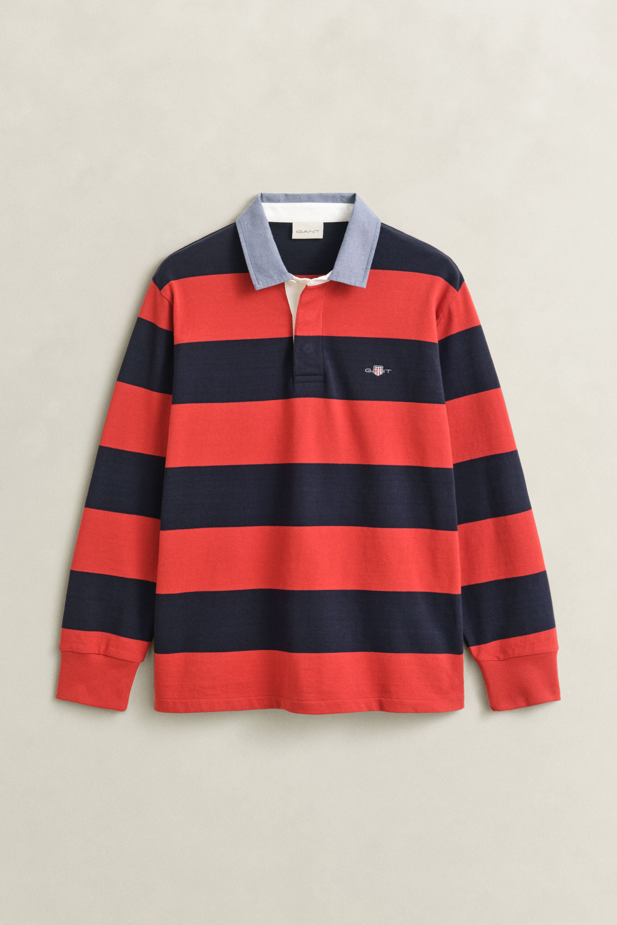 Chambray Collar Striped Heavy Rugger