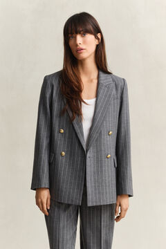 Pinstripe Club Blazer — CHARCOAL MELANGE 7