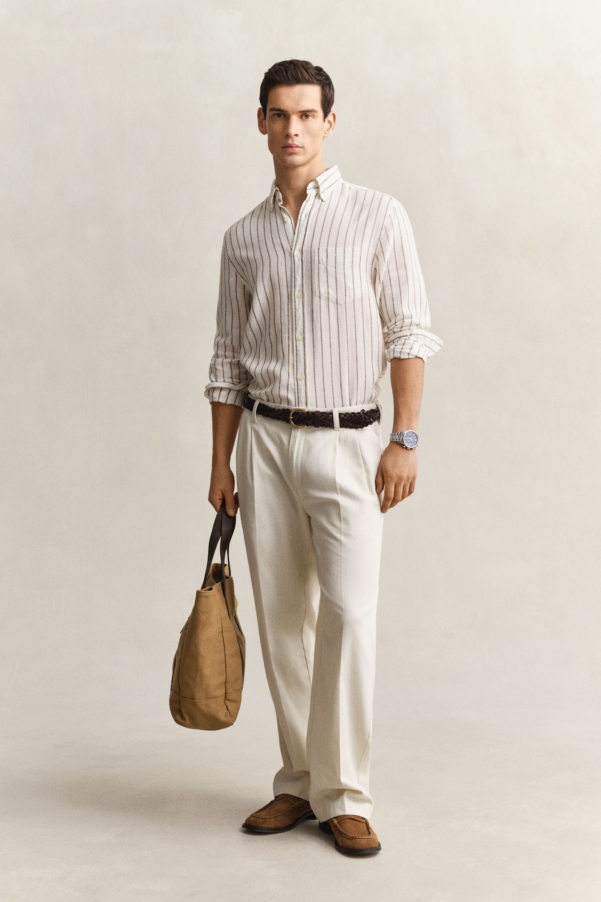 Striped Linen Blend Shirt