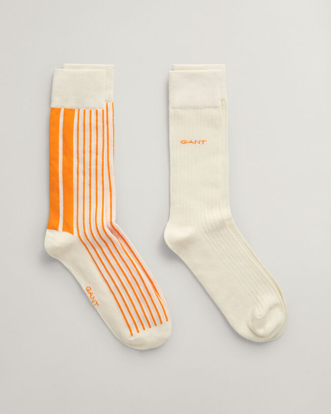2-Pack Striped Ribbed Socks - GANT
