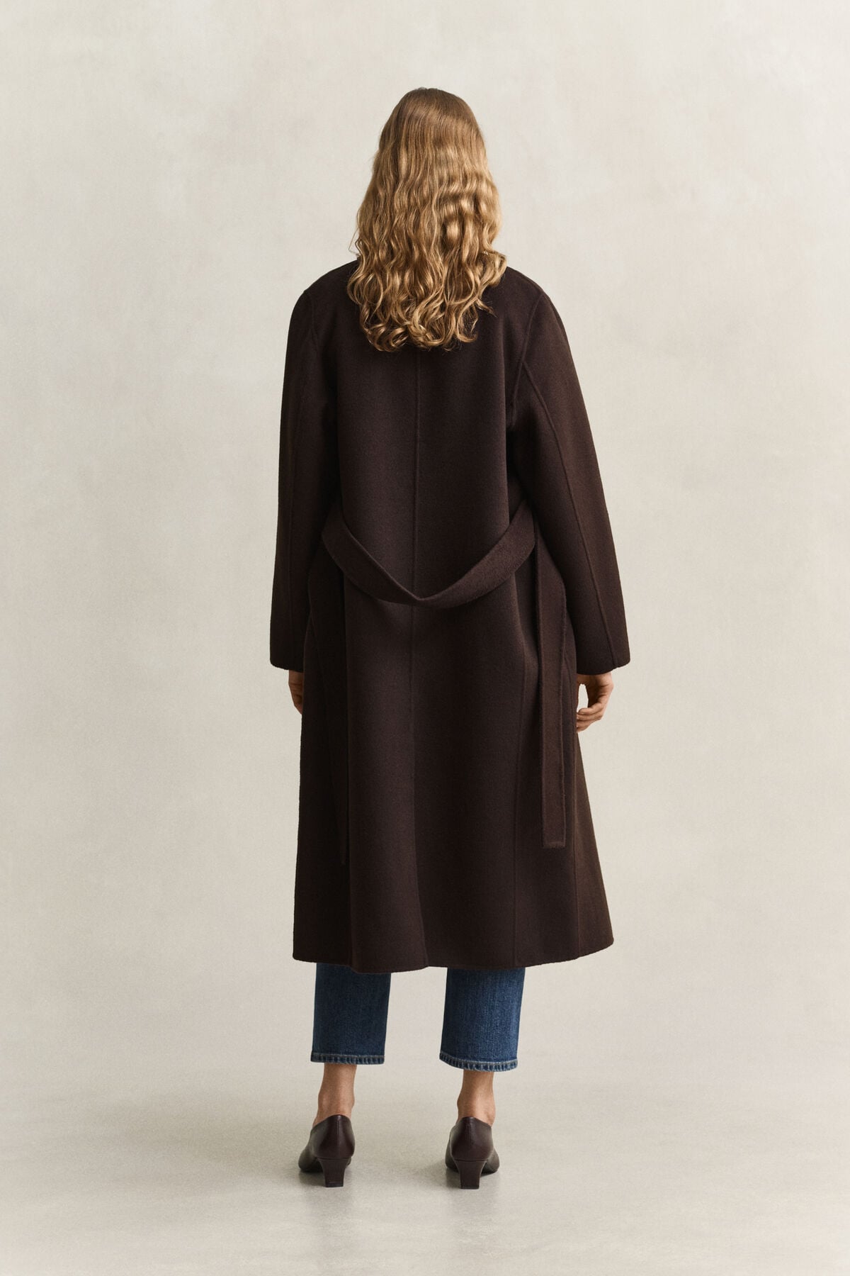 Handstitched Belted Coat — DEEP BROWN