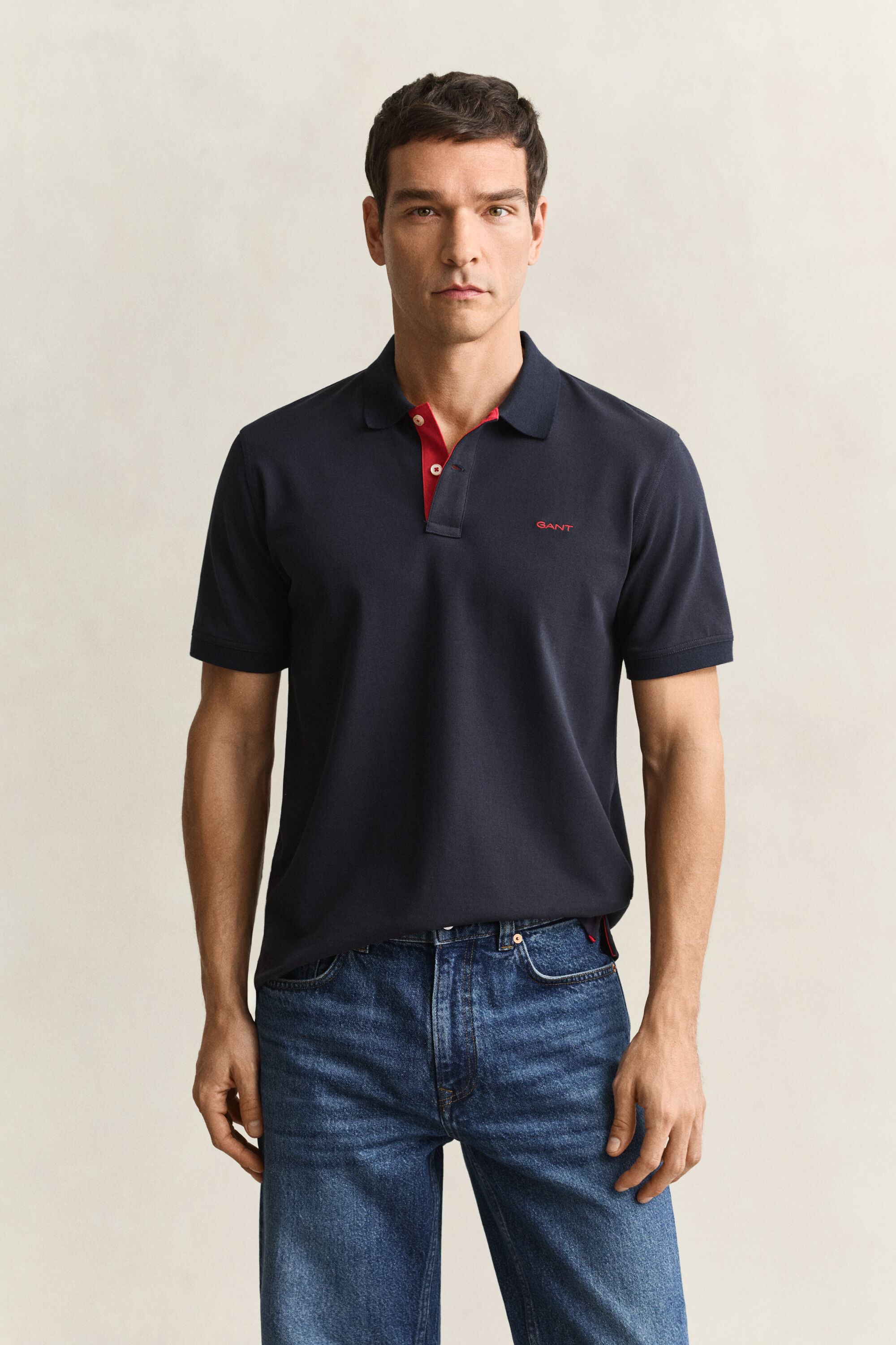 Contrast Piqué Polo Shirt